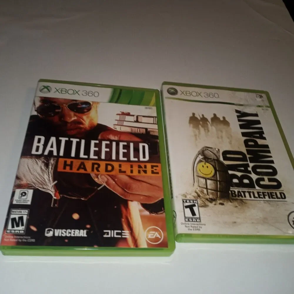 Battlefield: Bad Company and Battlefield Hardline (Microsoft Xbox 360, 2008)